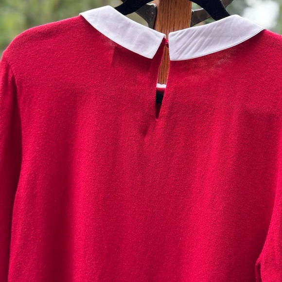 Elle Red Sweater with Embellished Collar - Picture 6 of 6